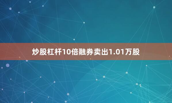 炒股杠杆10倍融券卖出1.01万股